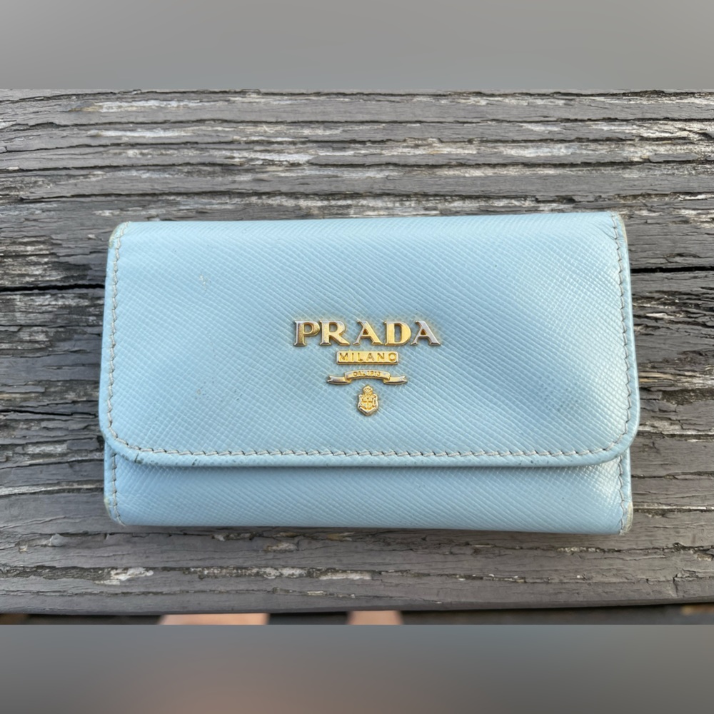 Prada light blue key case